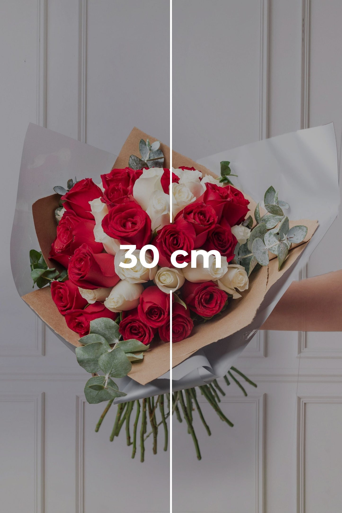 Ramo Buchón - 50 Rosas Roja y Blanca (PEREIRA)