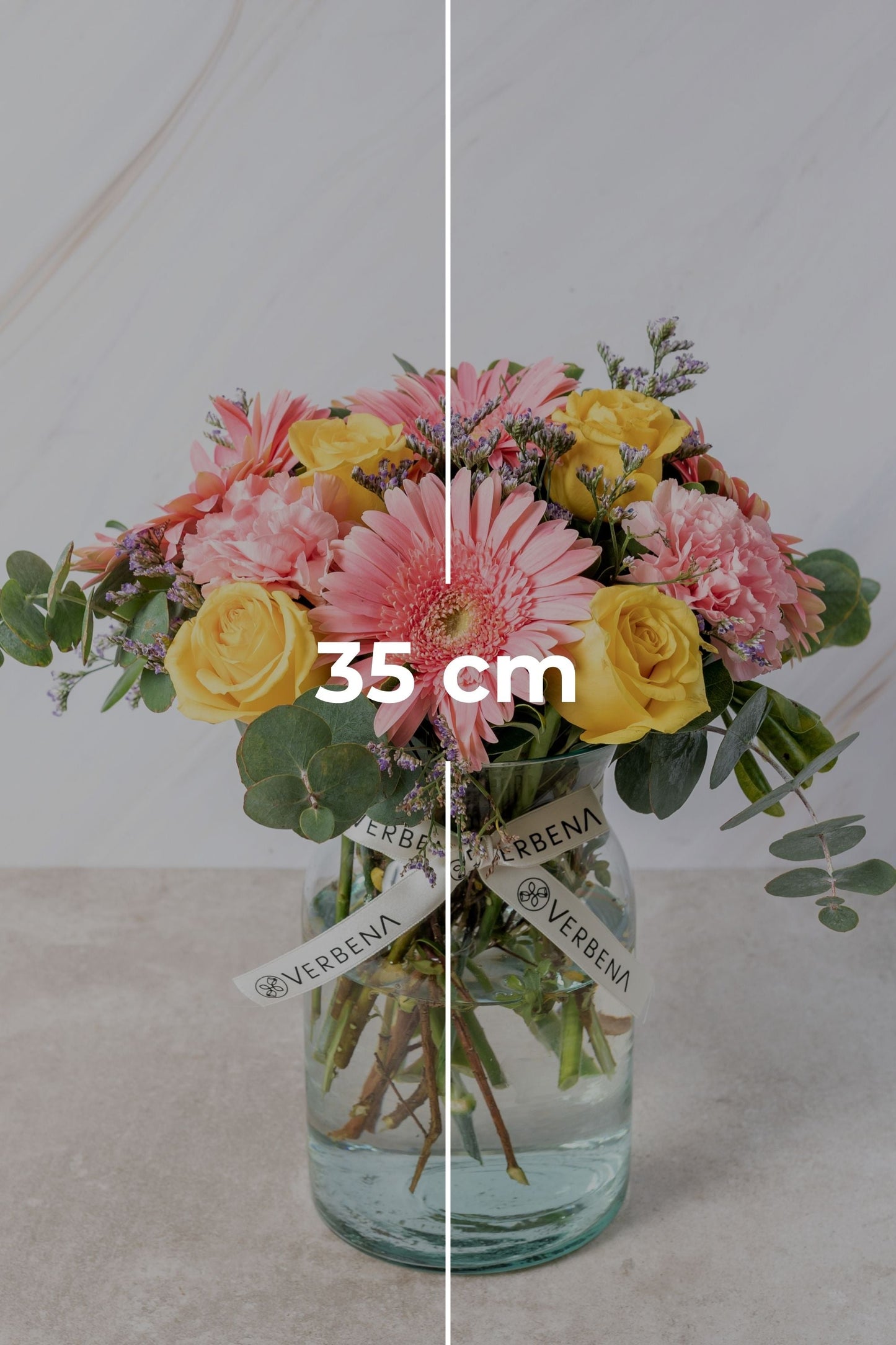 Brillo de Sol - Gerbera Rosa con Rosa Amarilla (PEREIRA)