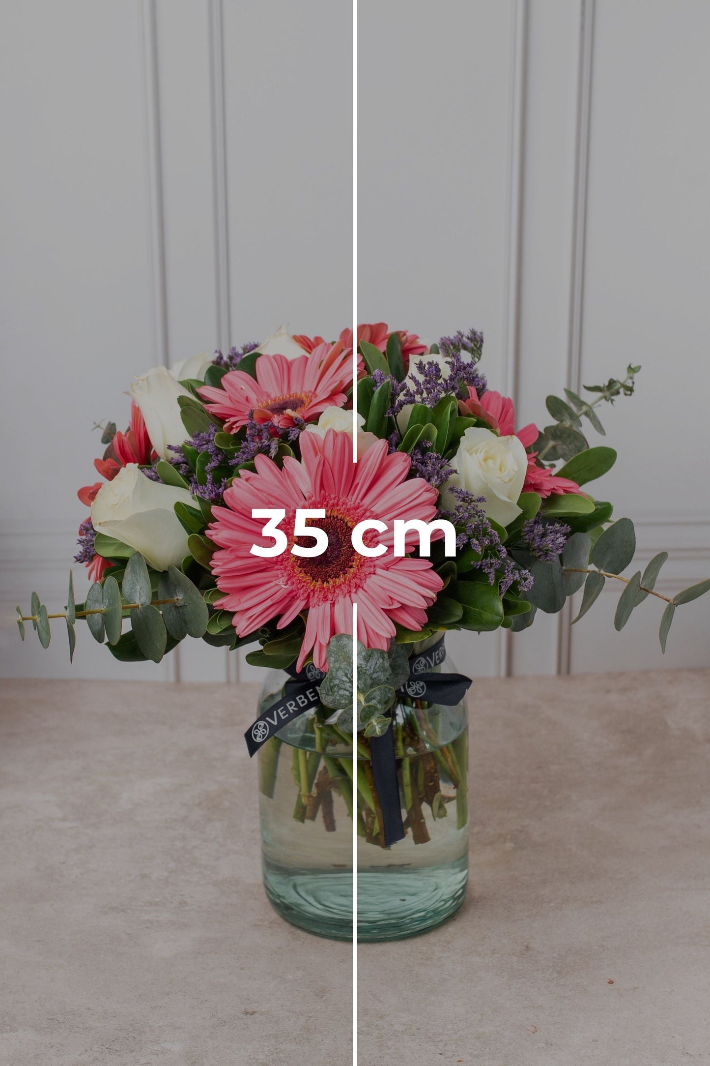 Rosa Pastel - Gerbera Rosa con Rosa Blanca (PEREIRA)