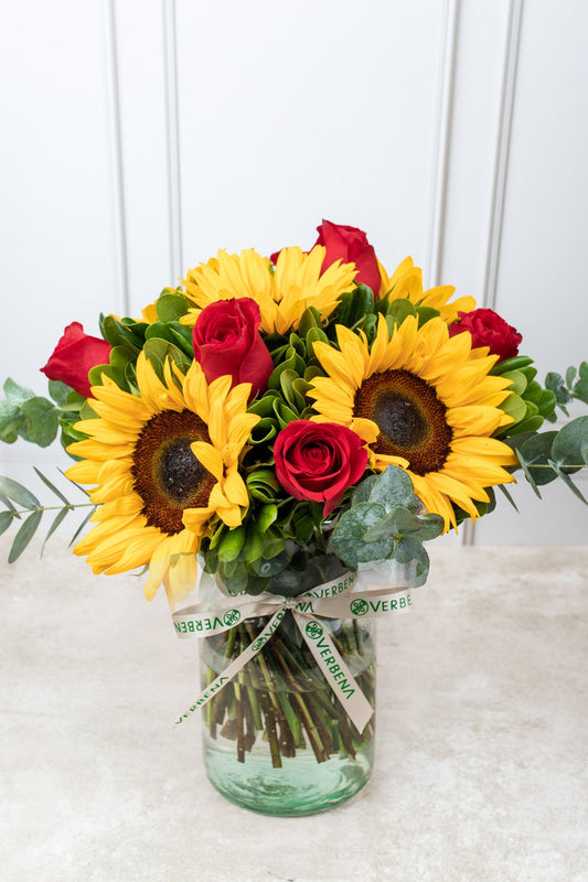 Ocaso - Girasol y Rosa Roja