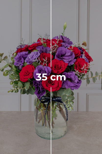 París / Rosa Roja y Lisianthus Morado