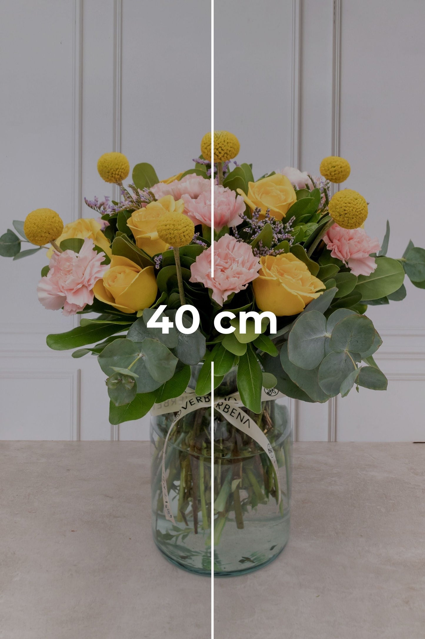 Lolita - Rosa Amarilla, Clavel Rosa y Craspedia (PEREIRA)