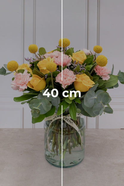 Lolita - Rosa Amarilla, Clavel Rosa y Craspedia (PEREIRA)