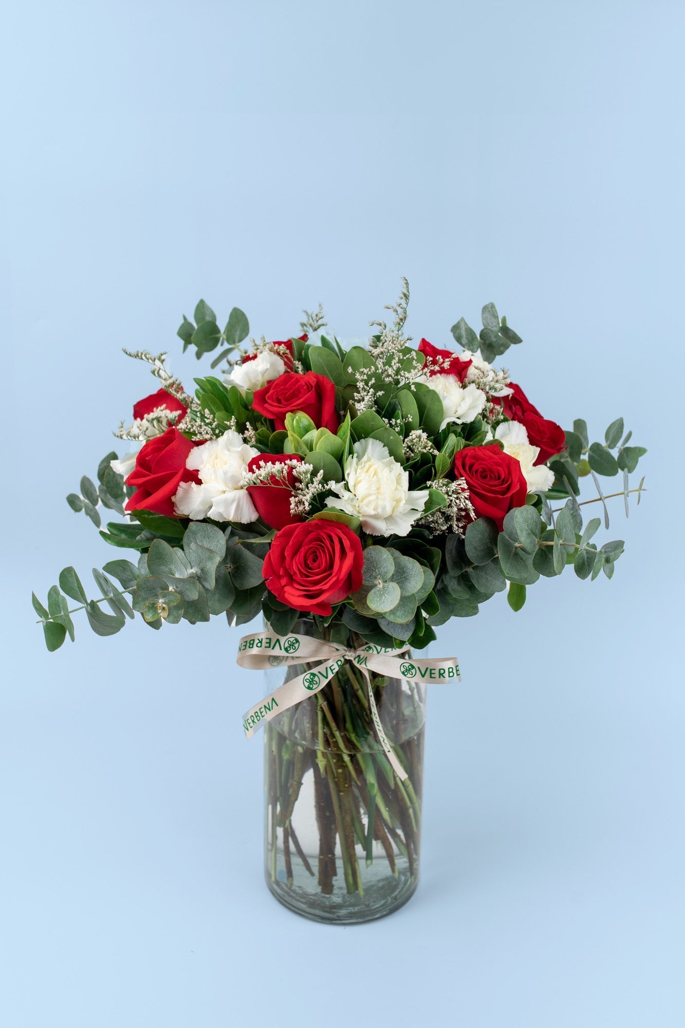 Bouquet TECHO - Clavel Blanco y Rosa Roja (PEREIRA)